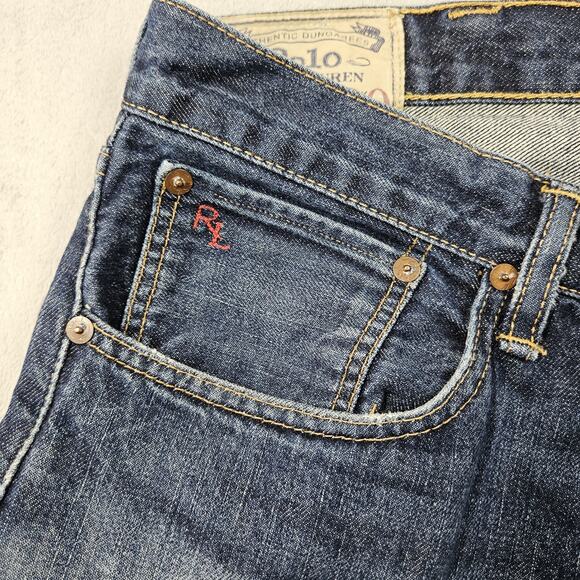 Polo Ralph Lauren Hampton Straight Leg Jeans Mens Size 38x30 Distressing READ - Picture 4 of 16